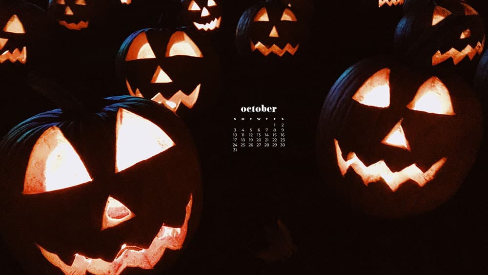 October 2021 - FREE wallpaper calendars in Sunday and Monday starts + no-calendar options. 35 designs for both desktop and smart phones!