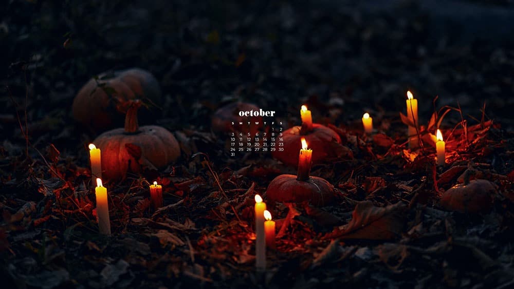 October 2021 - FREE wallpaper calendars in Sunday and Monday starts + no-calendar options. 35 designs for both desktop and smart phones!