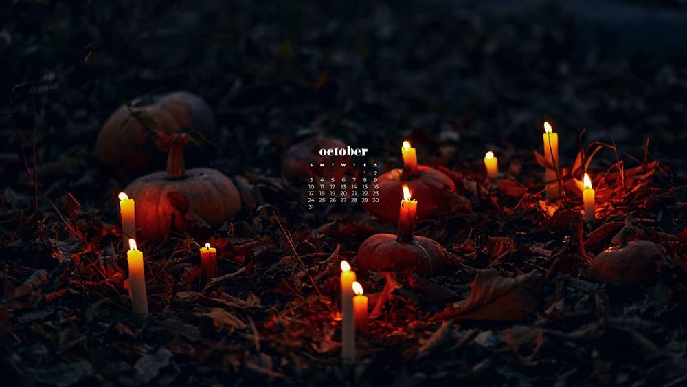 October 2021 - FREE wallpaper calendars in Sunday and Monday starts + no-calendar options. 35 designs for both desktop and smart phones!