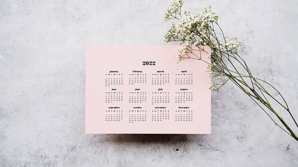 babies breath, stone, blush paper, with free 2022 wallpapers full-year calendar for your desktop 