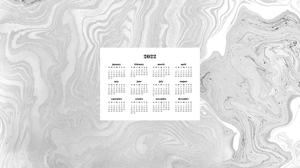 grey and white paint swirls with free 2022 wallpapers full-year calendar for your desktop 