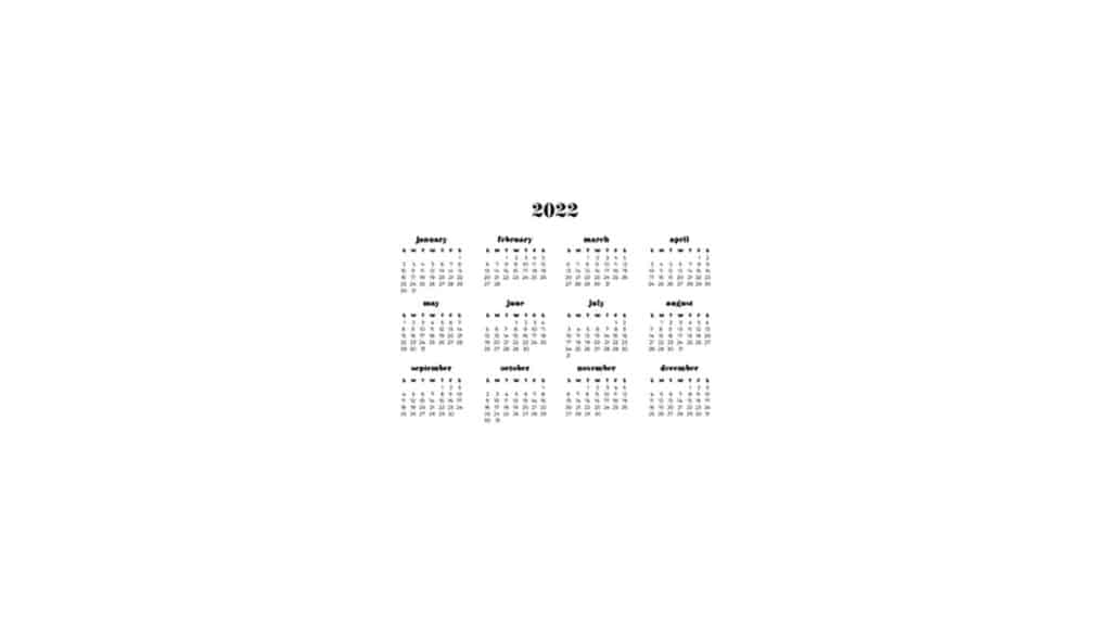 simple white background with free 2022 wallpapers full-year calendar for your desktop 