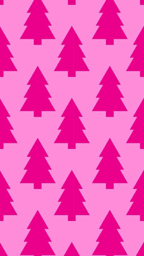 hot pink and red christmas tree digital wallpaper - december