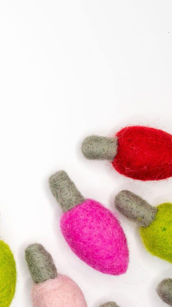 colorful felt holiday lights