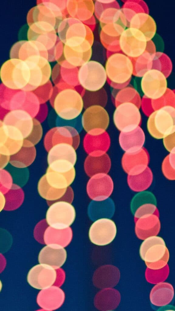 bokeh blurred out holiday lights colorful in tree shape - december digital wallpaper