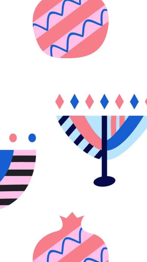 modern colorful hanukkah menorah illustration on white background - december digital wallpaper