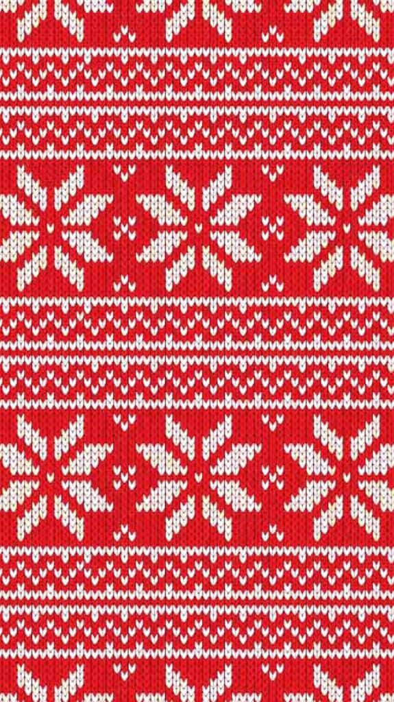 red and white holiday sweater pattern - december digital wallpaper