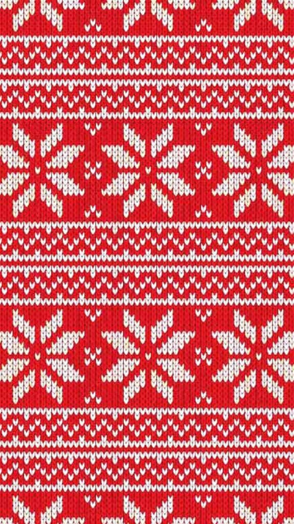 red and white holiday sweater pattern - december digital wallpaper