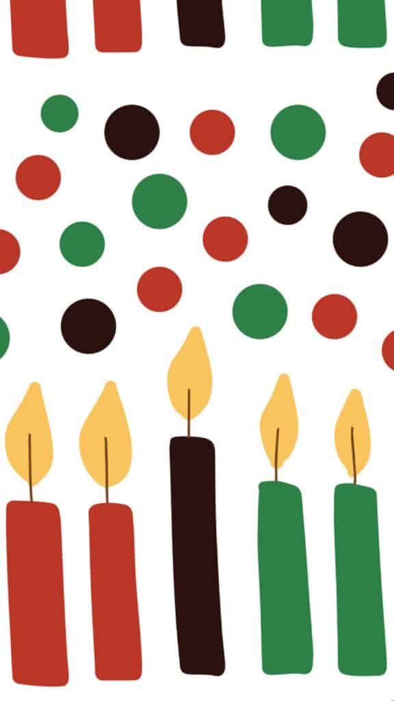 kwanzaa colorful candles and pattern - december digital wallpaper