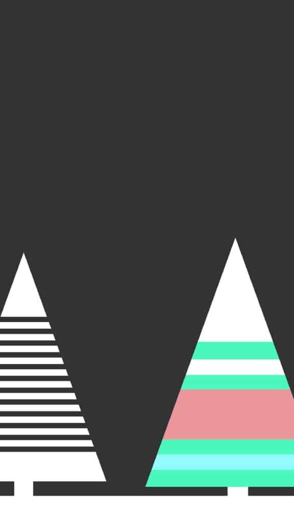 pink, mint, white, green modern christmas trees on dark gray background - december wallpaper