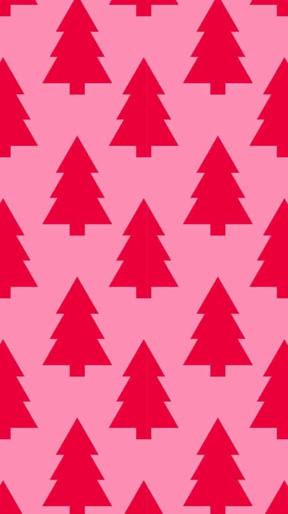 hot pink and red christmas tree digital wallpaper - december