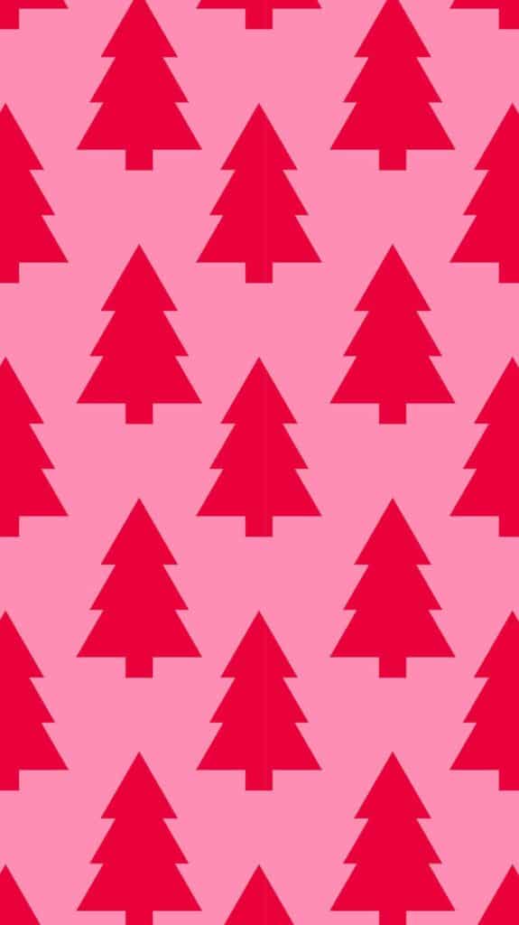 hot pink and red christmas tree digital wallpaper - december