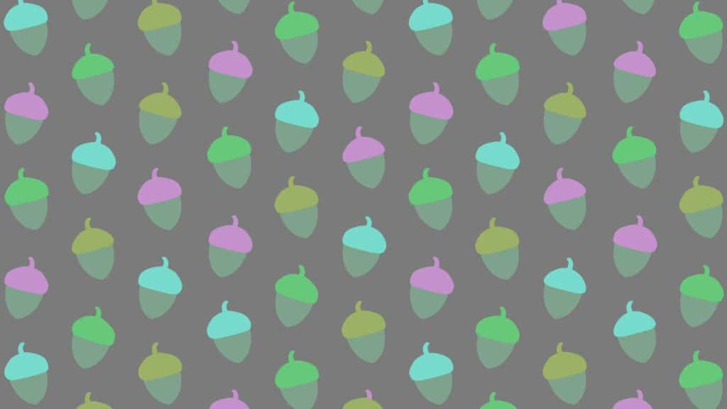 colorful cool toned acorns illustration on gray background FREE fall wallpapers 