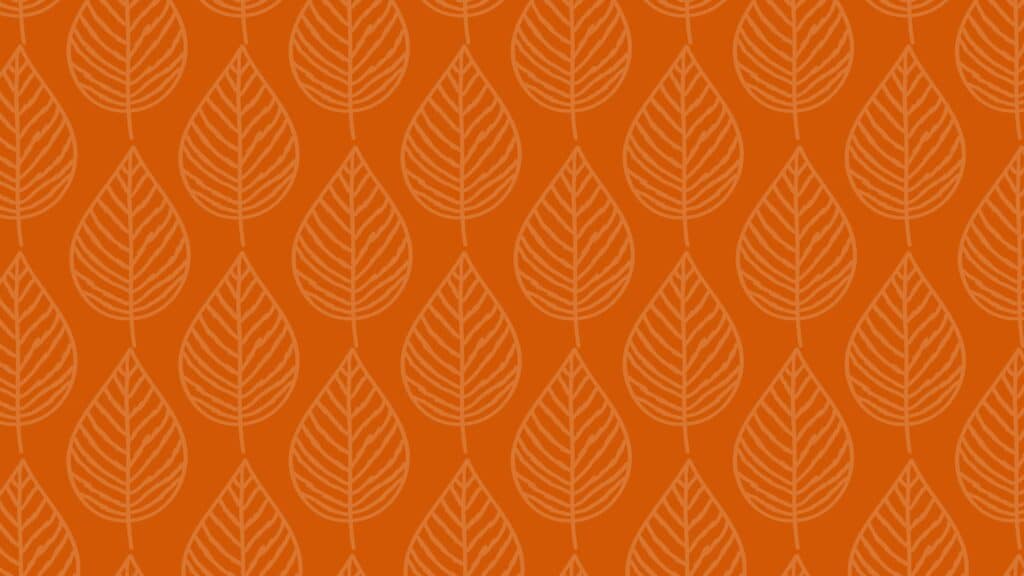 light orange fall leaf illustrations on darker orange background - FREE fall wallpapers 