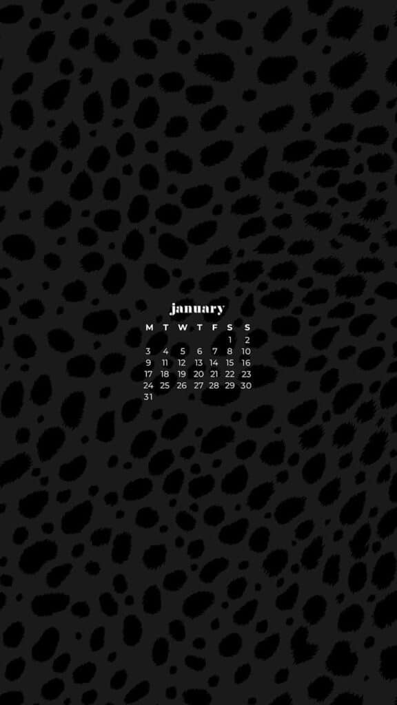 black animal print spots on dark gray background