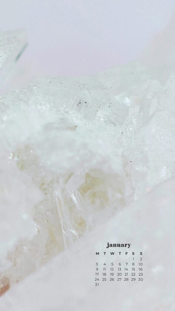 white quartz crystal on light pink background