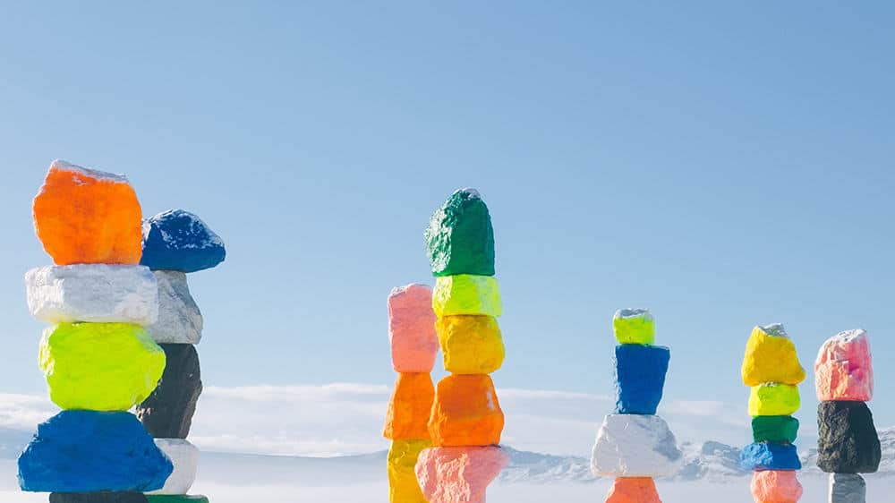 colorful stacked rocks in las vegas - wallpaper calendar