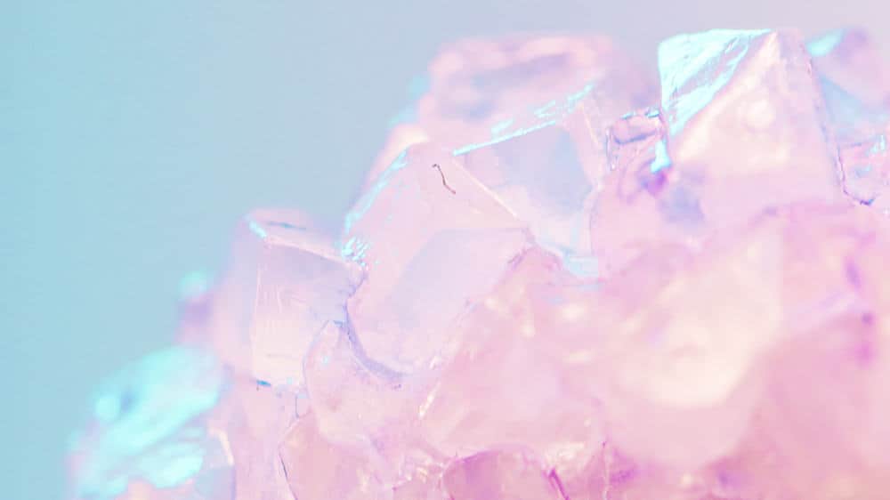 holographic crystal on lilac background