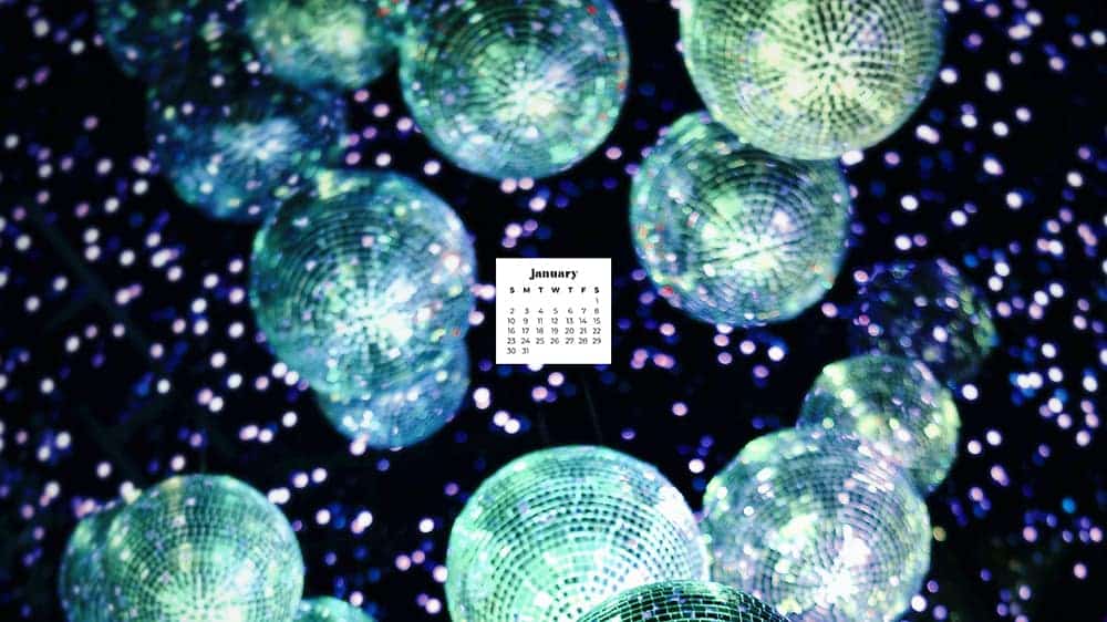 disco ball on dark background nye wallpaper