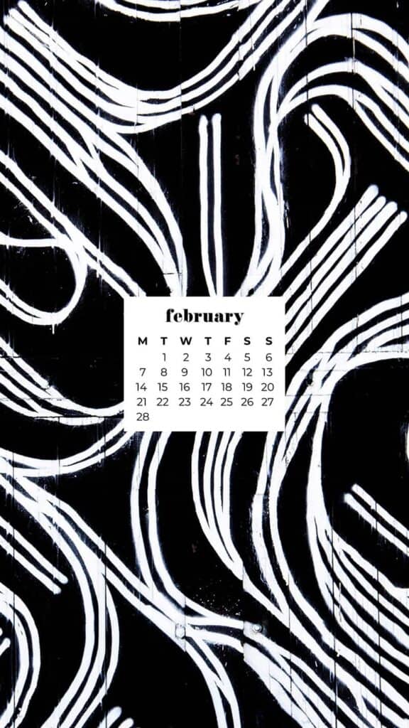 black and white pattern on wall - February 2022 wallpapers – 50 FREE calendars for your desktop & phone!