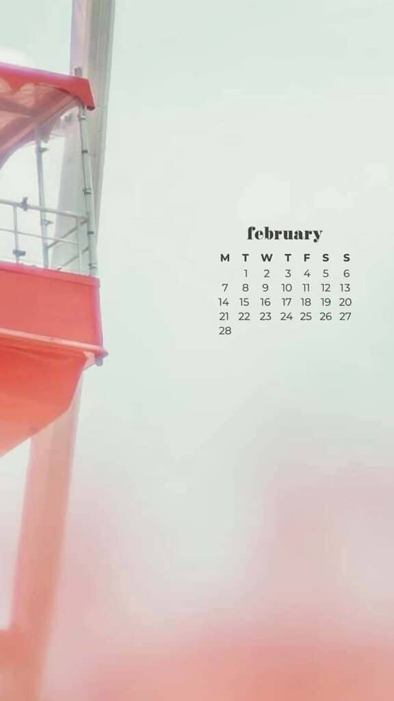 pink and coral ferris wheel - February 2022 wallpapers – 50 FREE calendars for your desktop & phone!