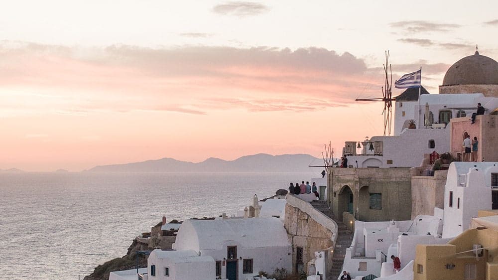 greece cliffs sunset