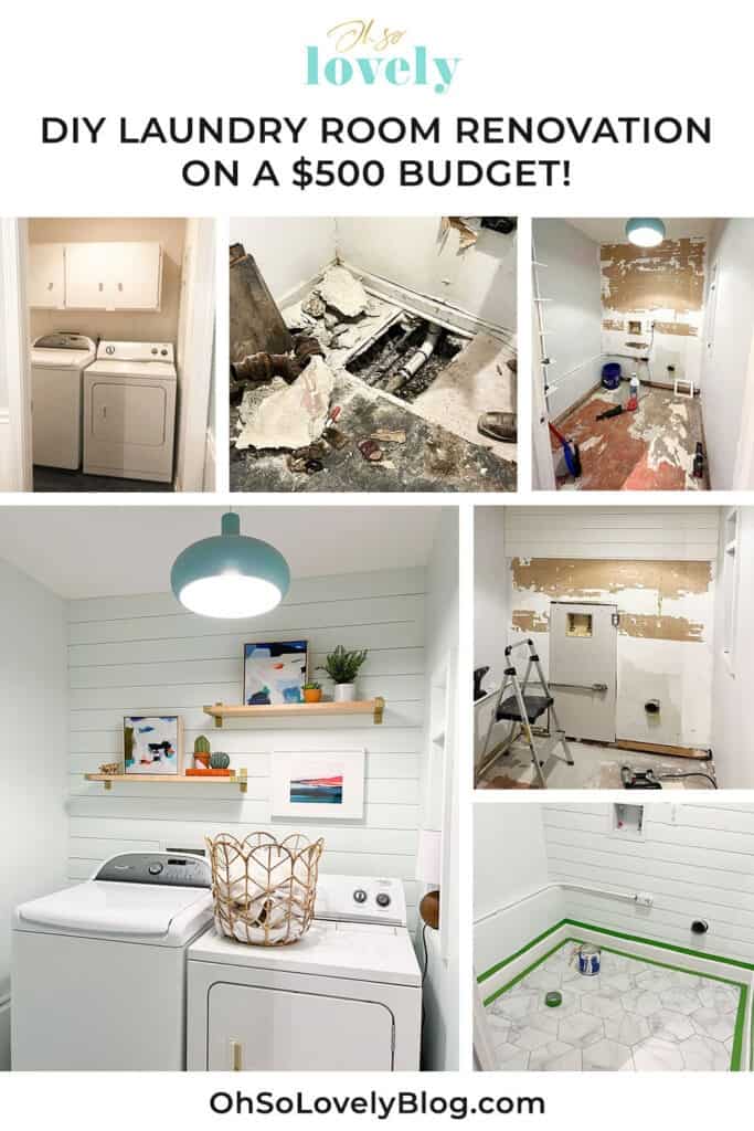 Laundry room refresh – A modern DIY renovation on a small $500 budget! Check out the before, after, and everything in between.