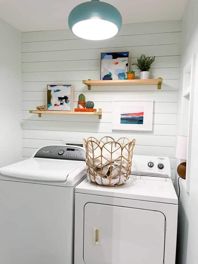 After photo - Laundry room refresh – A modern DIY renovation on a small $500 budget! Check out the before, after, and everything in between.