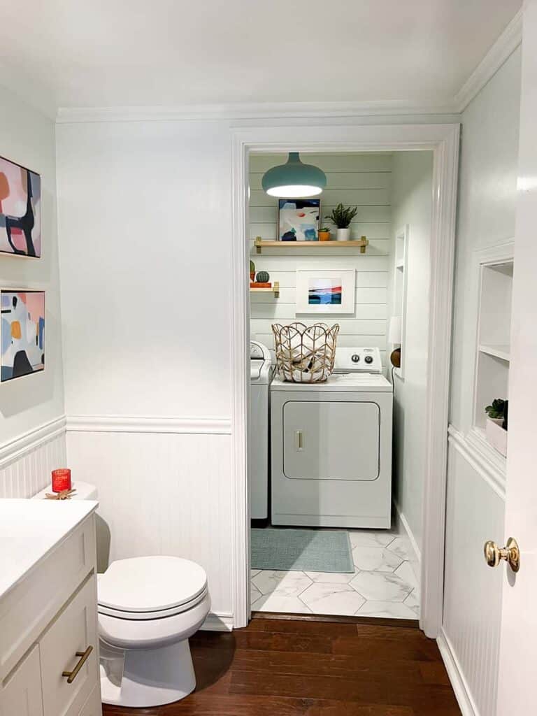 After photo - Laundry room refresh – A modern DIY renovation on a small $500 budget! Check out the before, after, and everything in between.