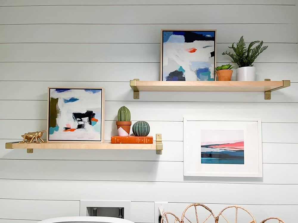 After photo - detail shot - Laundry room refresh – A colorful, modern DIY renovation on a small $500 budget! Check out the before, after, and everything in between.