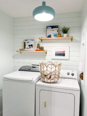 After photo - Laundry room refresh – A modern DIY renovation on a small $500 budget! Check out the before, after, and everything in between.