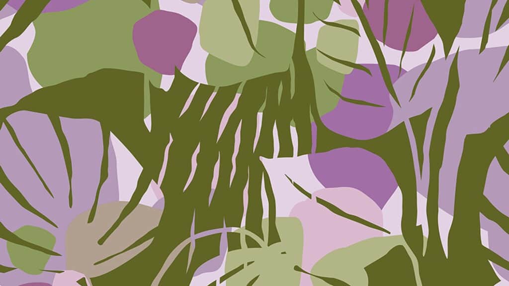 Green, lilac, purple, and olive color ways - 120 Tropical freebies – Patterns, wallpapers, & A-Z monogram printables