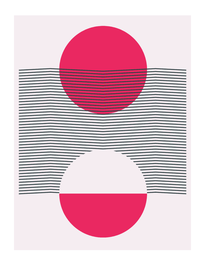 Modern geometric art printables – 9 FREE and fun mid-century designs that work perfectly in gallery walls. Download yours today! Colors used: Hot pink, black, white, gray