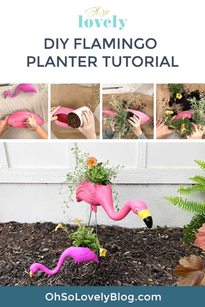 DIY FLAMINGO PLANTERS – FUN &#038; KITSCHY SUMMER DECOR!, Oh So Lovely Blog