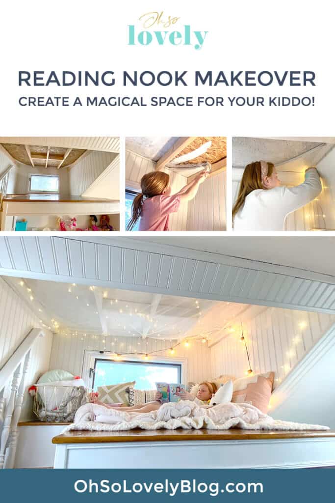 Reading nook makeover – How to create a fun and magical space for your kiddo on a small budget. Get the tutorial!