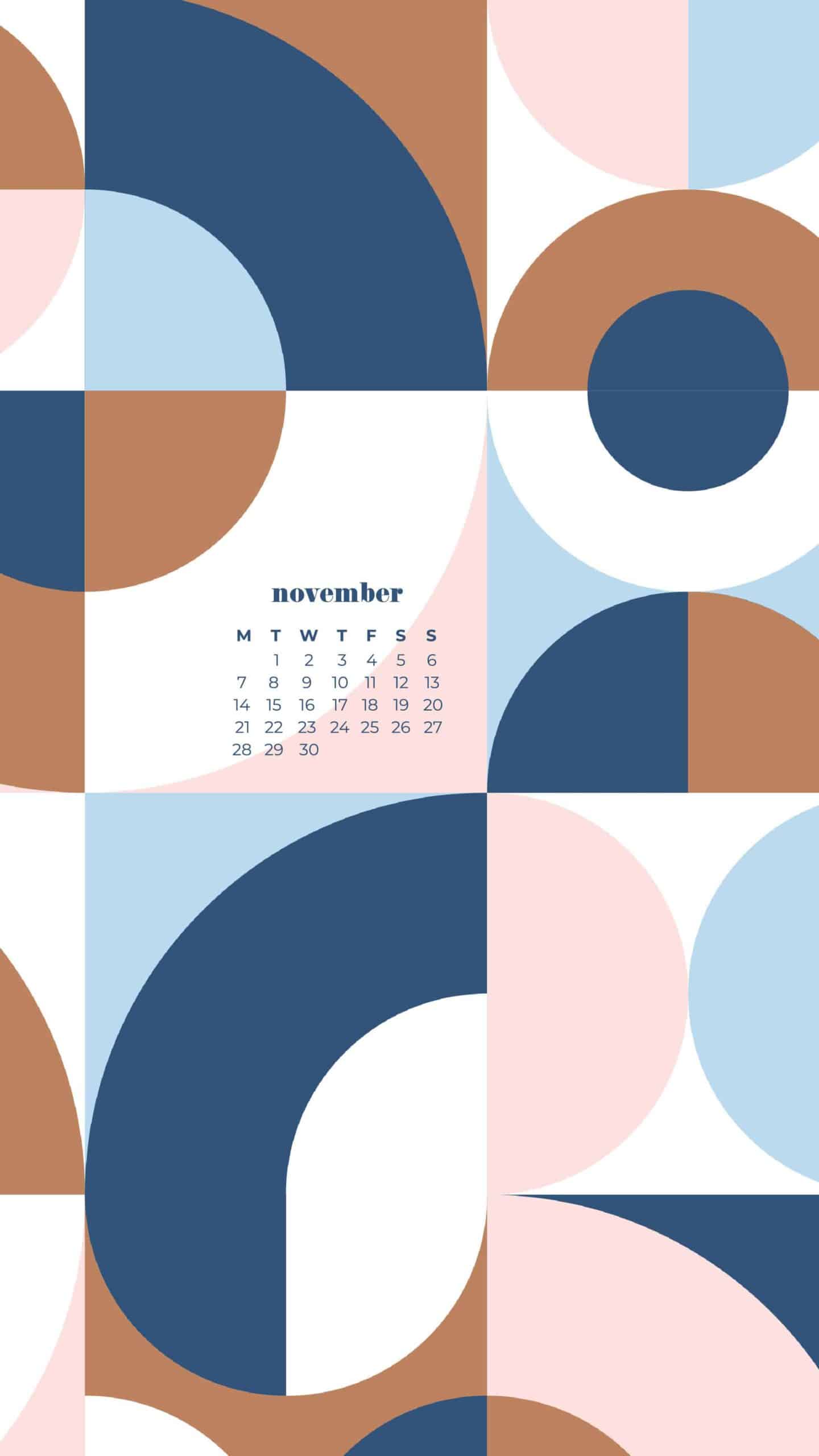 mid-century modern geometric retro neutral pattern background November 2022 wallpapers – FREE calendars in Sunday & Monday starts + no-calendar designs. 59 beautiful options for desktop & smart phones!