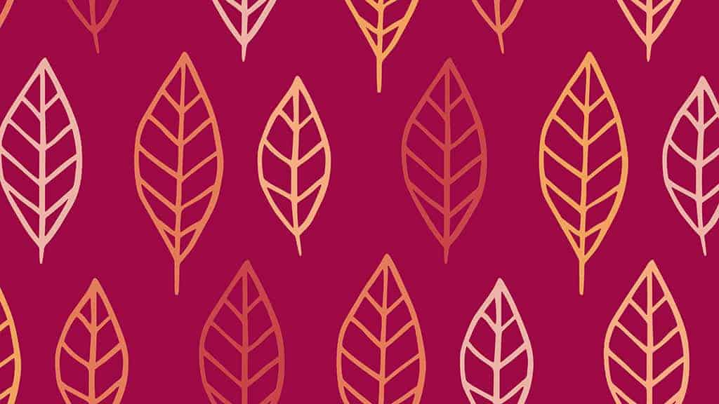 fall leaves illustrated on pink background November 2022 wallpapers – FREE calendars in Sunday & Monday starts + no-calendar designs. 59 beautiful options for desktop & smart phones!