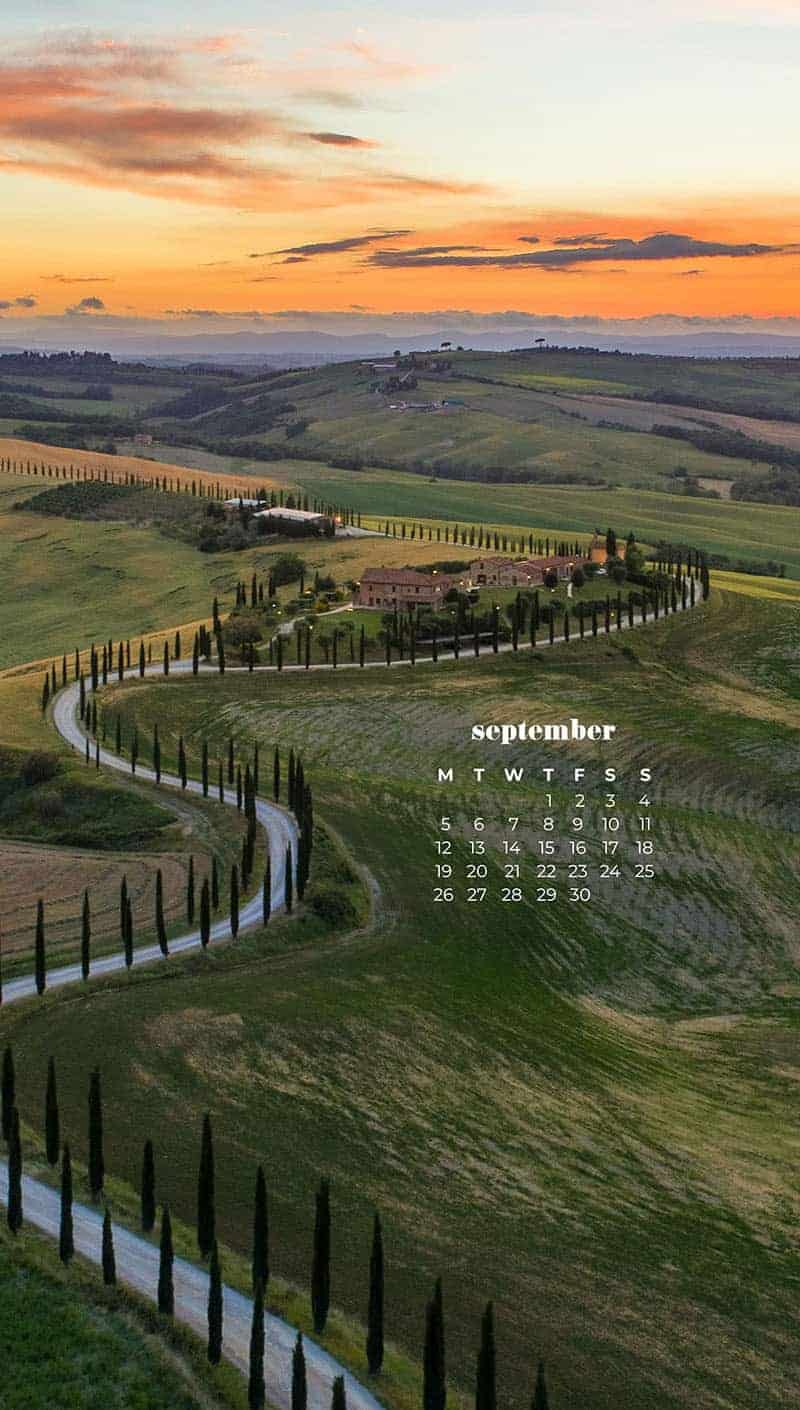 aerial view of tuscany italy September wallpapers – FREE calendars in Sunday & Monday starts + no-calendar designs. 55 beautiful options for desktop & smart phones!