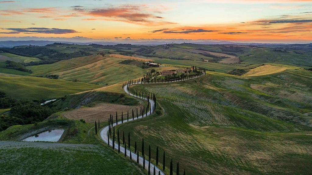 aerial view of tuscany italy