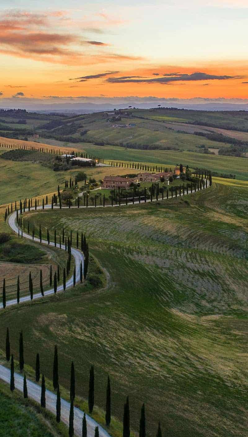 aerial view of tuscany italy