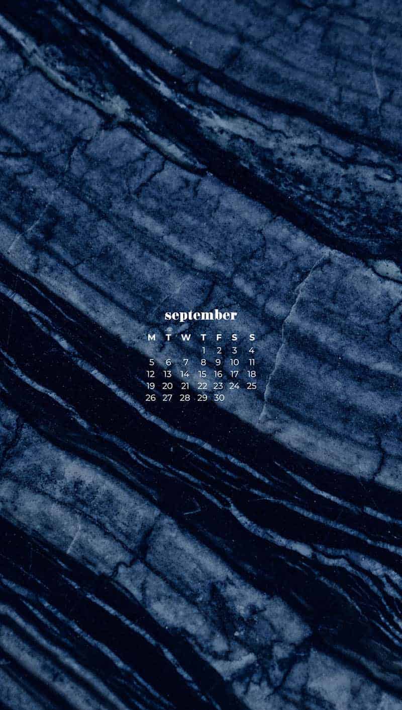 blue and black marble closeup September wallpapers 2022 – FREE calendars in Sunday & Monday starts + no-calendar designs. 55 beautiful options for desktop & smart phones!