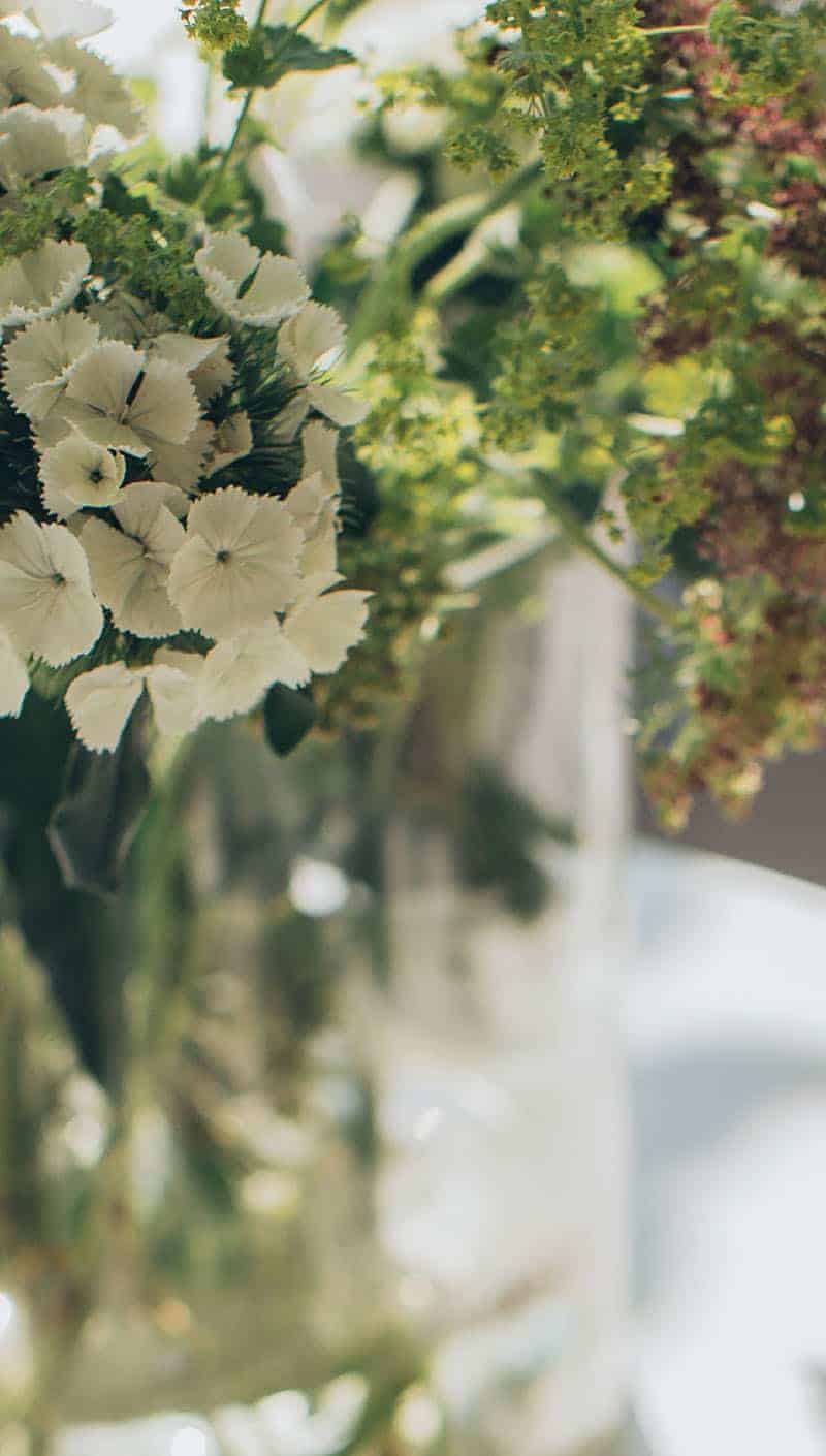 pretty fall flowers in a vase