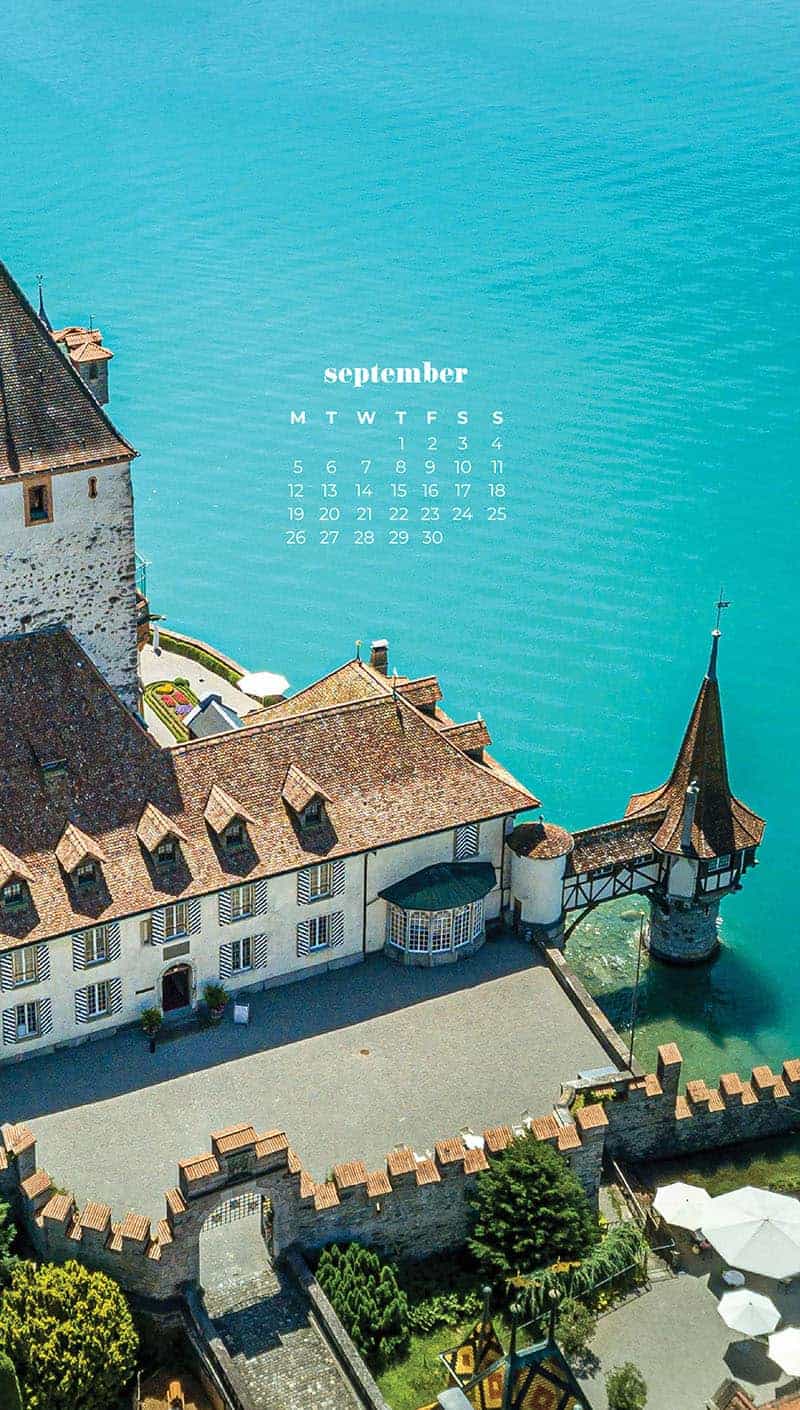 beautiful italian castle estate on the water September wallpapers – FREE calendars in Sunday & Monday starts + no-calendar designs. 55 beautiful options for desktop & smart phones!