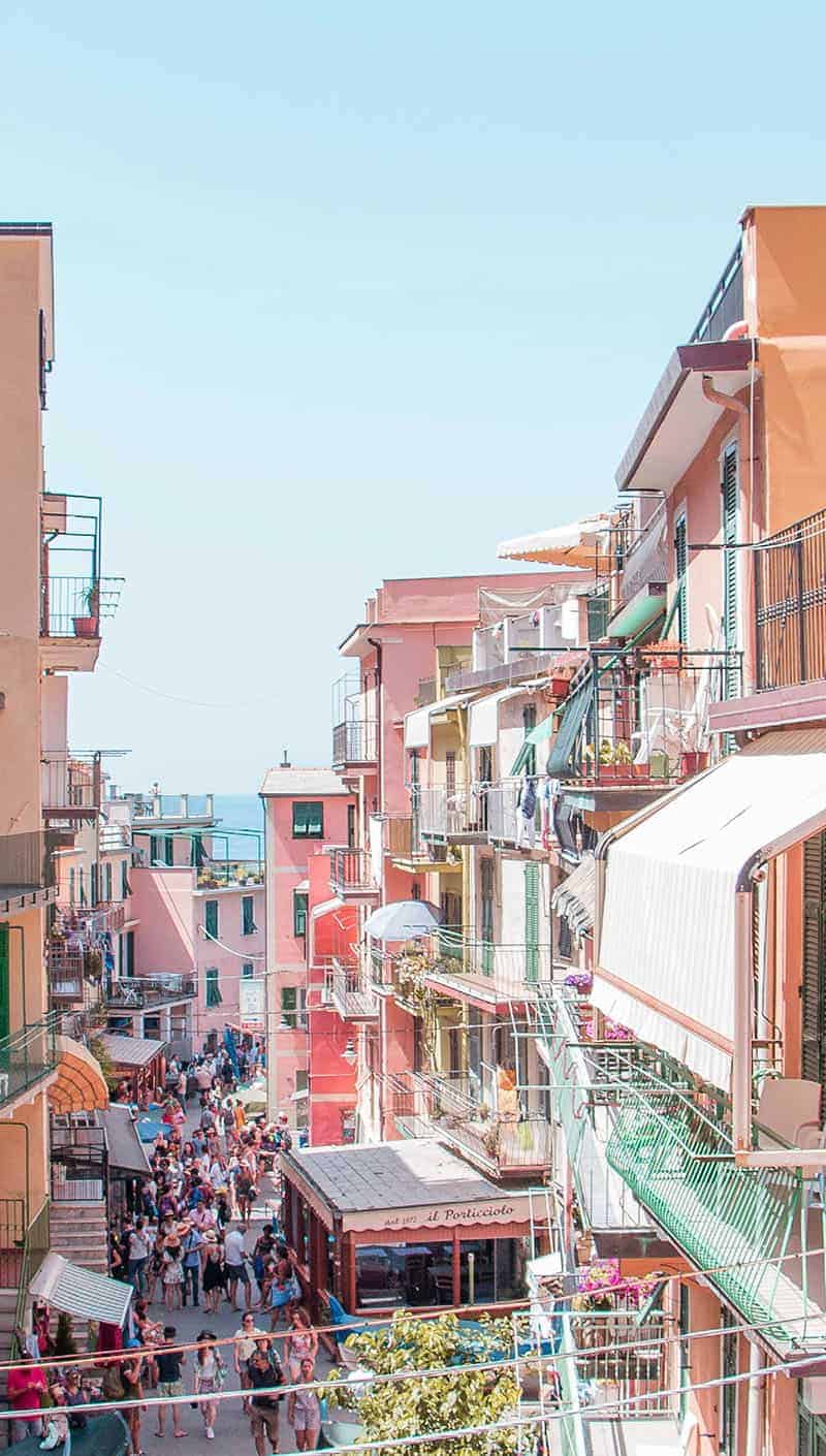 pastel colored buildings italy