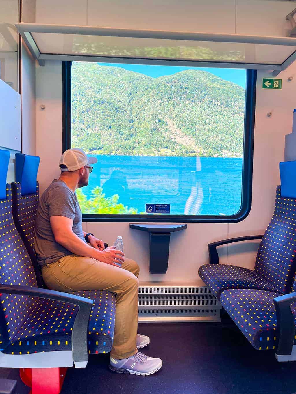 Train from Como to Lugano, Switzerland