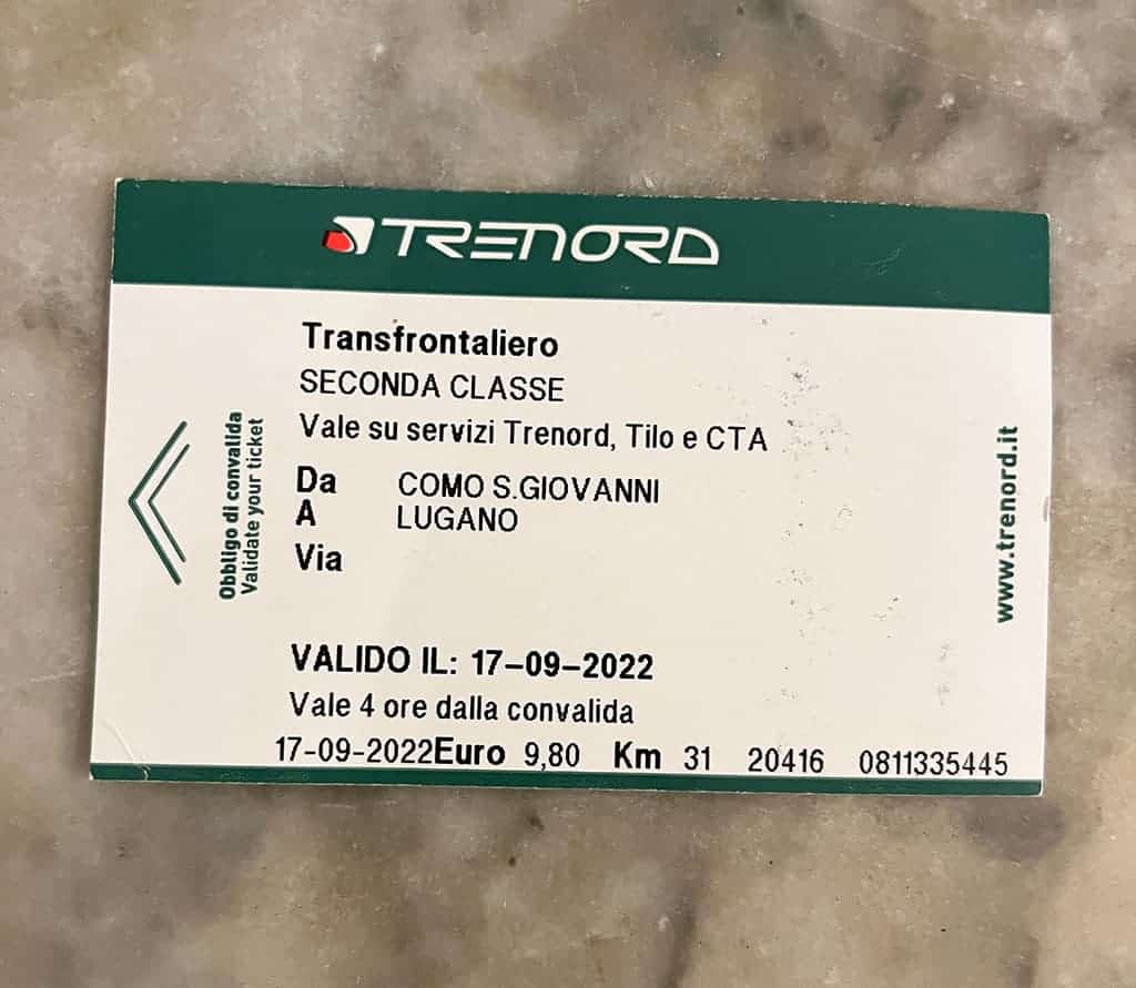 Train from Como to Lugano, Switzerland
