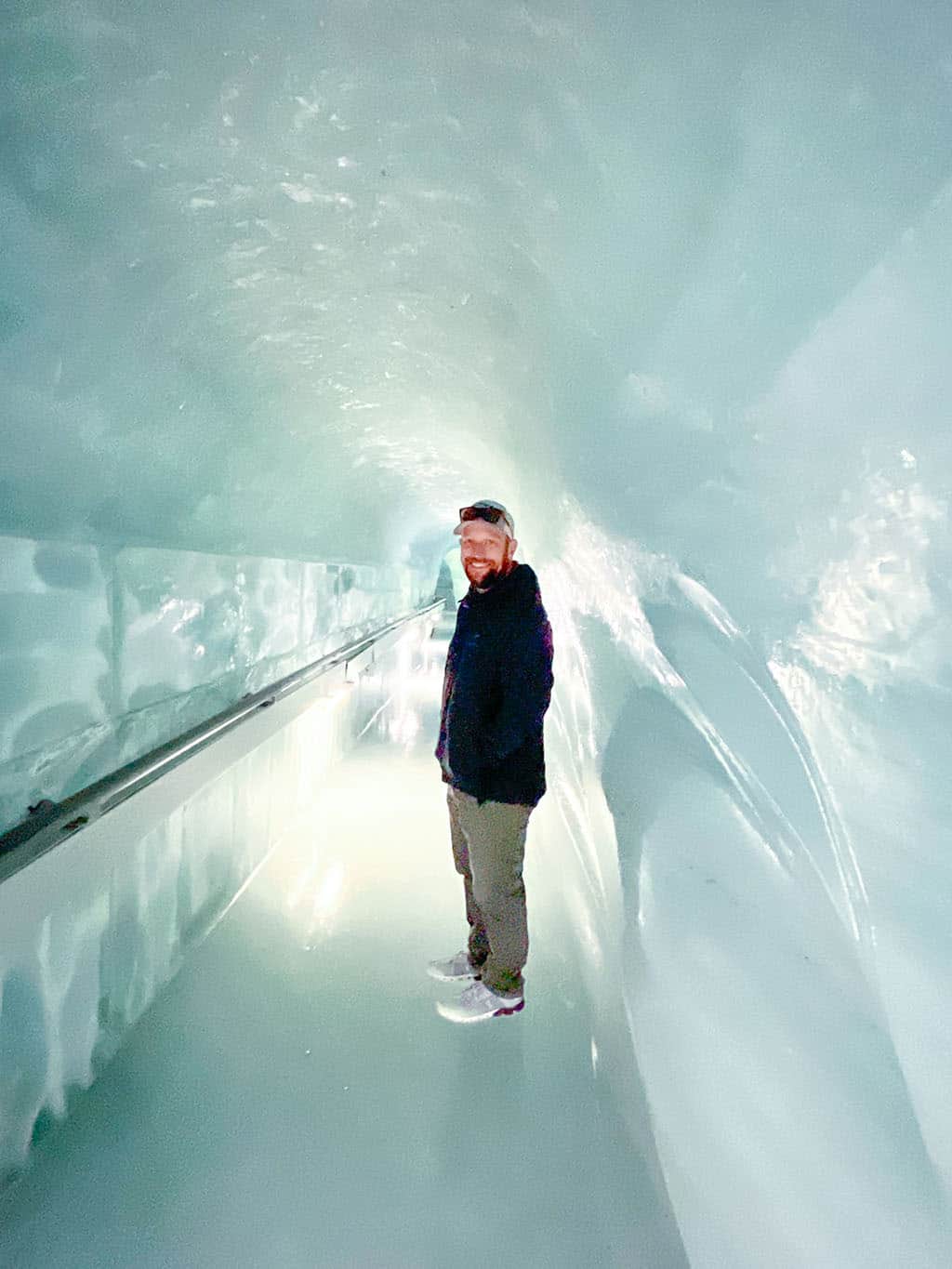 Jungfraujoch Ice Palace stunning ice hallways and floors at Top of Europe