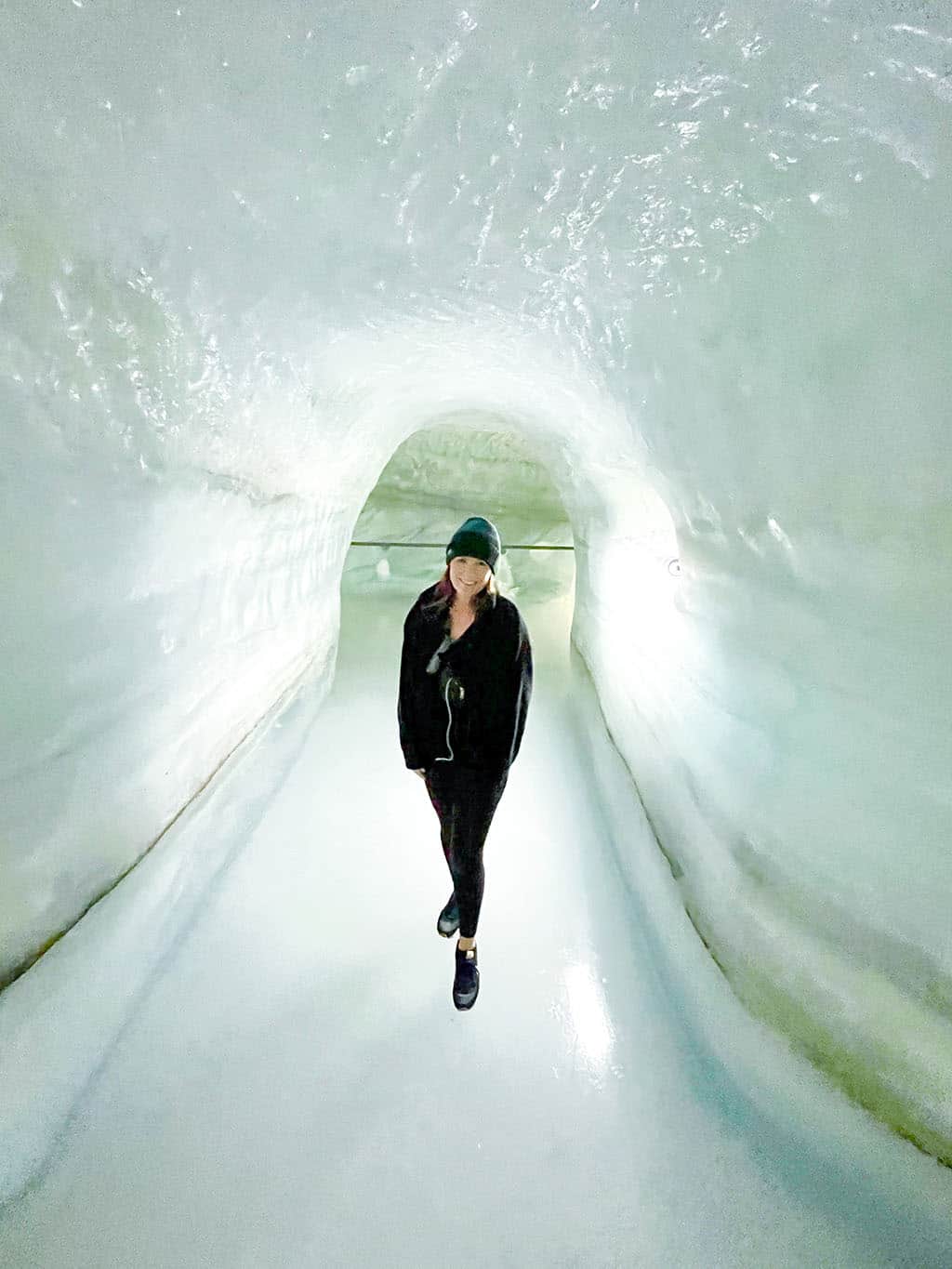 Jungfraujoch Ice Palace stunning ice hallways and floors at Top of Europe