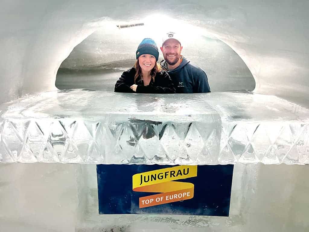 Jungfraujoch Ice Palace stunning ice hallways and floors at Top of Europe