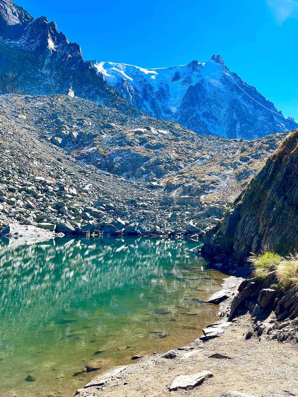 Hike to Le Lac Bleu The Aiguille du Midi, Chamonix France Mont Blanc